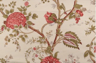 Thibaut Rye F93338 Printed Cotton Drapery Fabric in Beige