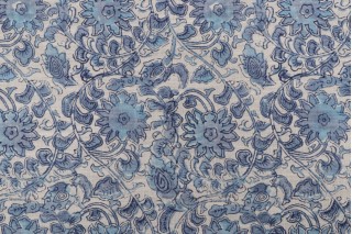 Kaufmann Manado Printed Drapery Fabric in Geyser 