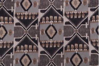 Kaufmann Irmira Printed Cotton Drapery Fabric in Peppercorn 