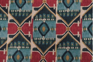 Kaufmann Irmira Printed Cotton Drapery Fabric in Peacock 
