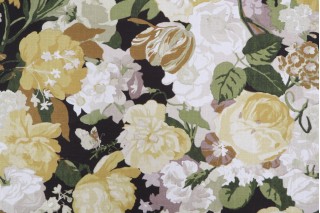 Kaufmann Lisbeth Printed Cotton Drapery Fabric in Moonglow 