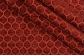 PK Lifestyles Honeycomb Performance Woven Chenille Upholstery Fabric in Cinnabar 