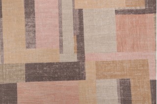 PK Lifestyles Squared Off Printed Drapery Fabric in Rosewood 