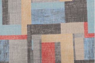PK Lifestyles Squared Off Printed Drapery Fabric in Mosaic 