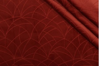 PK Lifestyles Curvature Embroidered Velveteen Decorator Fabric in Cinnabar 
