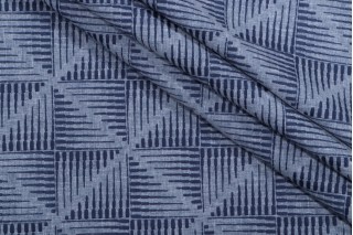 PK Lifestyles Maddox Embroidered Drapery Fabric in Indigo 