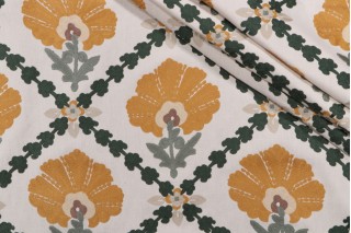 PK Lifestyles Grand Fleur Crewel Embroidered Drapery Fabric in Golden 
