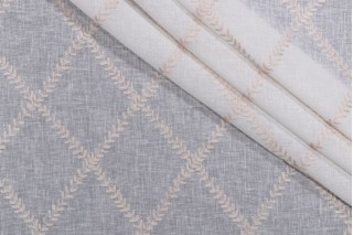 PK Lifestyles Corina Embroidered Sheer Drapery Fabric in Linen 