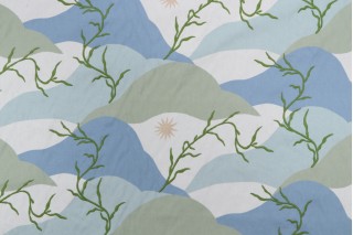 Elana Gabrielle Washed Ashore Printed & Embroidered Cotton Drapery Fabric in Meadow for PK Lifestyles 