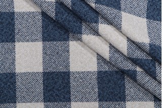 PK Lifestyles Check Box Woven Upholstery Fabric in Indigo 