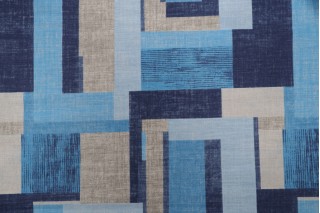 PK Lifestyles Squared Off Printed Drapery Fabric in Celestial 
