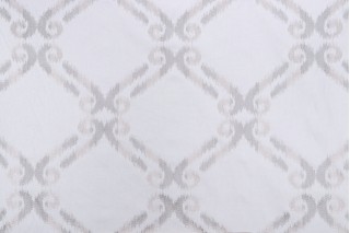 Cabril Embroidered Drapery Fabric in Platinum