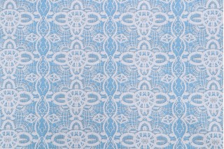 Nicolette Mayer Boho Chic Printed Cotton Drapery Fabric in Palm Blue for At Home