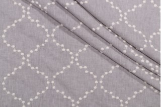 Kelly Ripa Home Pearl Drop Embroidered Drapery Fabric in Smoke