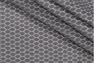 Scallop Woven Chenille Upholstery Fabric in Smoke