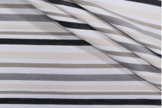 Gallery Stripe Woven Chenille Upholstery Fabric in Steel