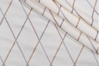 Jester Embroidered Drapery Fabric in Mineral