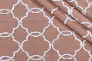 Charlotte Embroidered Drapery Fabric in Sycamore