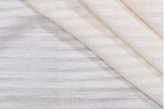 Royal Stripe Sheer Drapery Fabric in Bisque