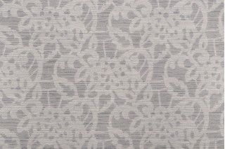 Strie Damask Woven Decorator Fabric in Pewter