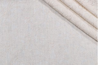 1 Yard Ersa Embroidered Drapery Fabric in Moonstone