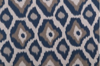 Adrian Printed Drapery Fabric in Indigo 