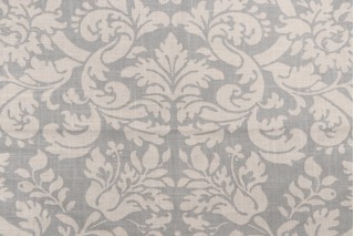 1 Yard Thibaut Residence Damask F91349 Printed Linen Blend Drapery Fabric in Slate Blue