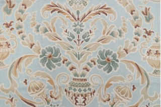 Thibaut Palisades F93824 Printed Drapery Fabric in Aqua