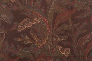 1 Yard Thibaut Arlington F93816 Printed Drapery Fabric in Brown
