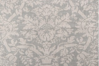 Thibaut Residence Damask F91349 Printed Linen Blend Drapery Fabric in Slate Blue