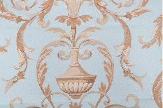 Thibaut Valencia F91326 Printed Drapery Fabric in Aqua