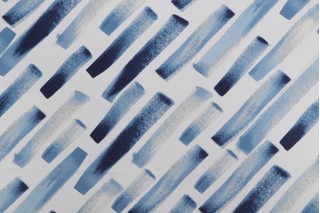 Studio NYC Brook Printed Cotton Twill Drapery Fabric in Lapis 