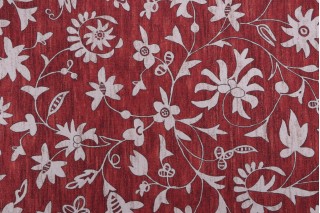 Kaufmann Khari Printed Cotton Drapery Fabric in Cayenne 