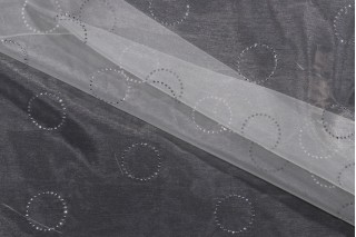 Kaufmann Moondust Sheer Embroidered Drapery Fabric in Pearl 