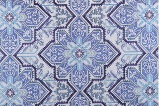 Waverly Crystalline Embroidered Drapery Fabric in Lapis 
