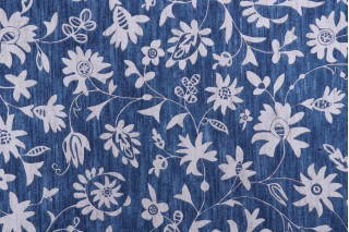 Kaufmann Khari Printed Cotton Drapery Fabric in Indigo 