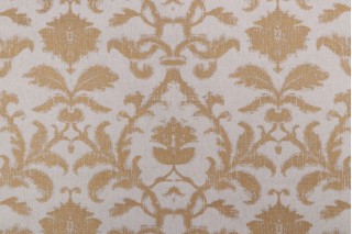 Thibaut Anita Damask F98636 Printed Drapery Fabric in Metallic on Natural