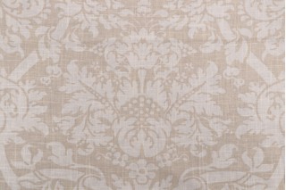 Thibaut Residence Damask F91348 Printed Linen Blend Drapery Fabric in Beige