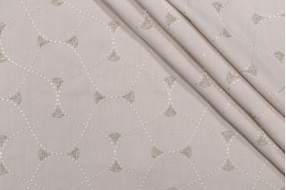 Richloom Luffing Embroidered Drapery Fabric in Alabaster 