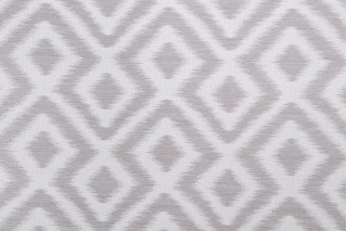 Ikat Trellis Woven Solution Dyed Acrylic Outdoor Fabric in Smoke