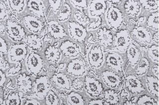 Hamilton Belle Printed Cotton Drapery Fabric in Stone 