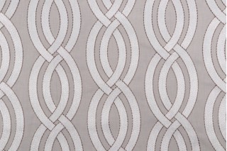 Kaufmann Winding Path Embroidered Drapery Fabric in Pebble
