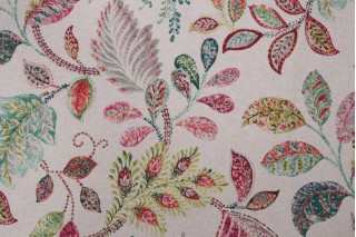 Kaufmann Autumn Leaves Printed Drapery Fabric in Tutti Frutti 