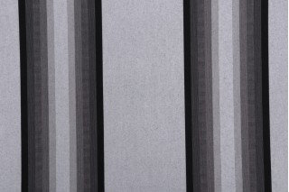 Sunbrella Stripe 4799-0000 Woven Solution Dyed Acrylic Awning Outdoor Fabric in Grey/Black/White 