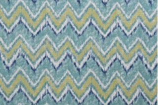 Richloom Chevron Printed Cotton Drapery Fabric in Lagoon 