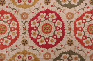 Richloom Cornwall Printed Linen Blend Drapery Fabric in Spice 