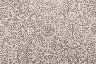 Richloom Medallion Printed Drapery fabric in Stone 