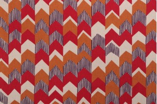 Richloom Chevron Printed Cotton Drapery Fabric in Lacquer 