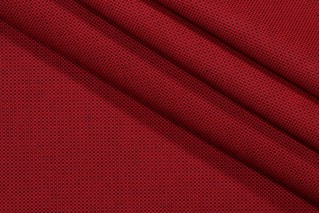 Outdura Chesterfield Woven Backed Solution Dyed Chenille Acrylic Outdoor Fabric in Ruby