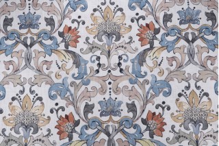 Hamilton Chamberlain Printed Cotton Drapery Fabric in Slate 
